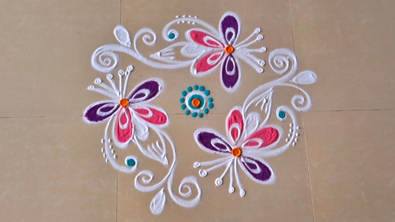 #Karthigai Deepam rangoli (5-3)/#Friday rangoli designs/#Beautiful rangoli
