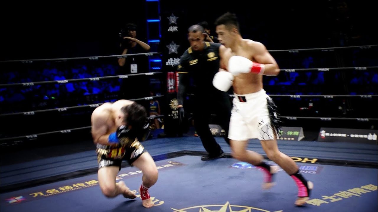 Chinese 22-year-old fighter knocked down Thai fighter eight times