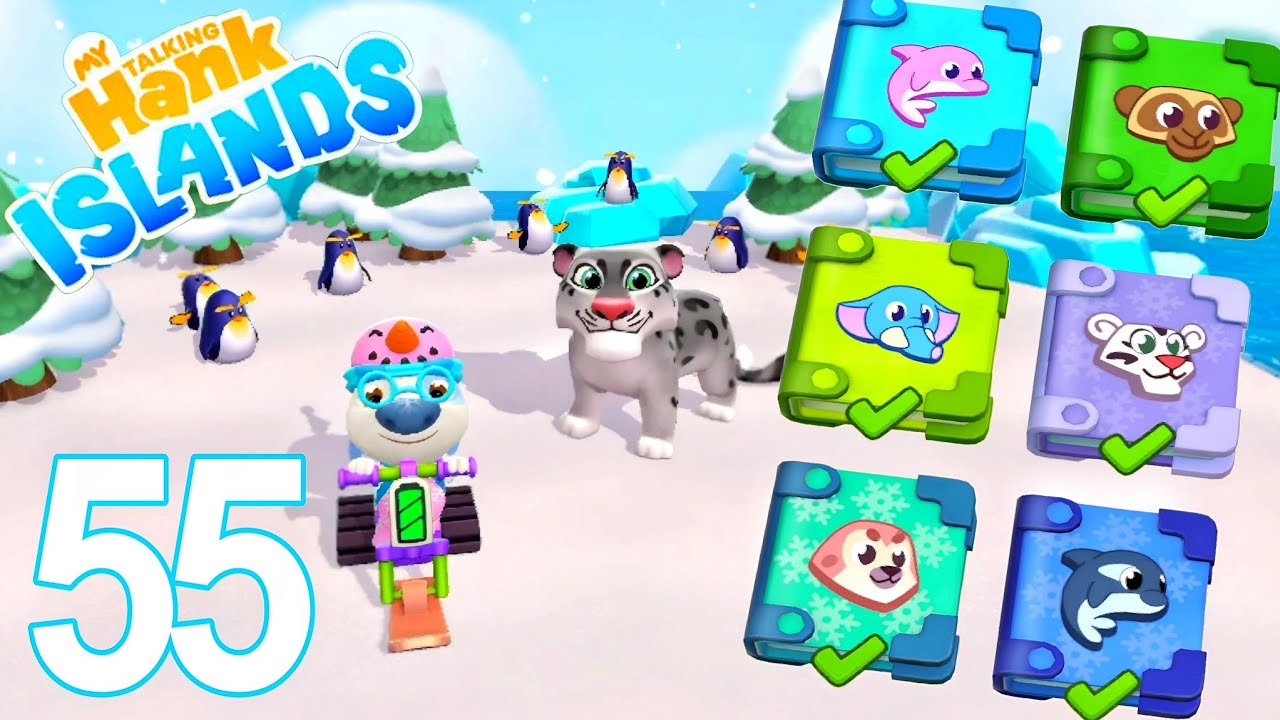 My Talking Hank Island Gameplay Walkthrough 55 - Completing Every Ice Island Animal's Albums