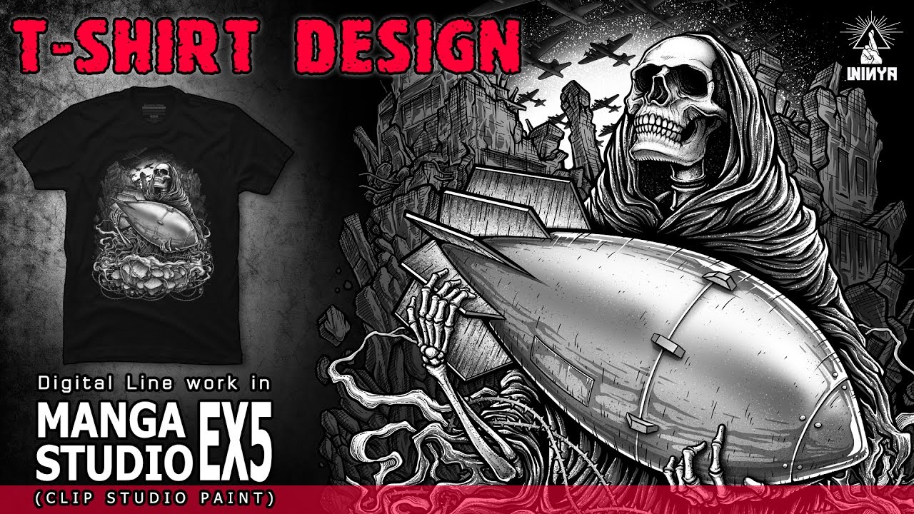 T SHIRT DESIGN (Winya No. 97) Digital drawing in Manga studio or Clip studio paint