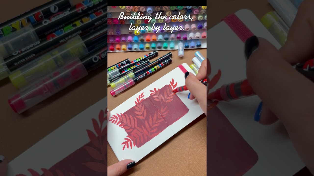 building the colors layer by layer🍂created with Overseas acrylic markers 🎨 