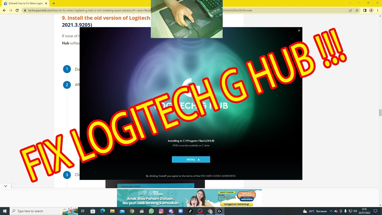 Solusi Memperbaiki Logitech G Hub Ngestuck Installing + Setting Makro  Tidak Perlu Instal Ulang