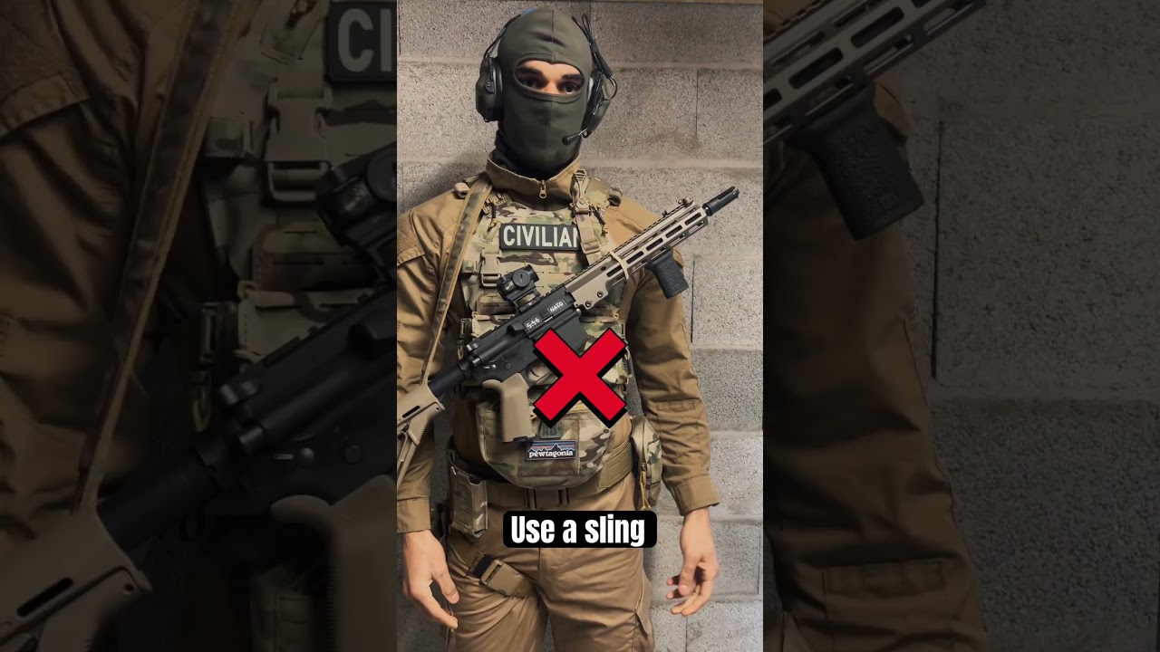 How to properly use a sling #airsoft #army #milsimairsoft #military #airsoftshorts #militarylife