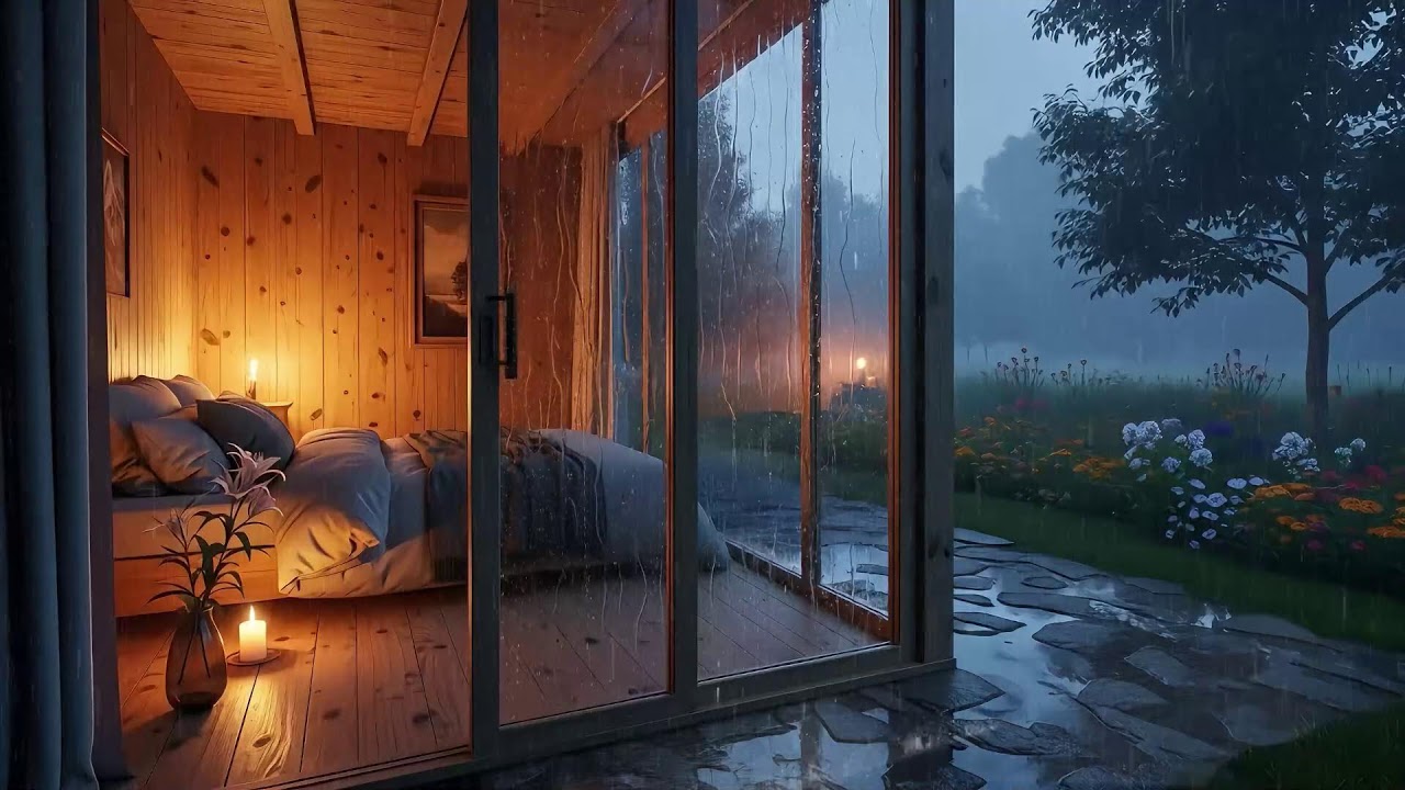 Relaxing Night Rain and Calm Piano Music for Sleeping | Fall Asleep Instantly