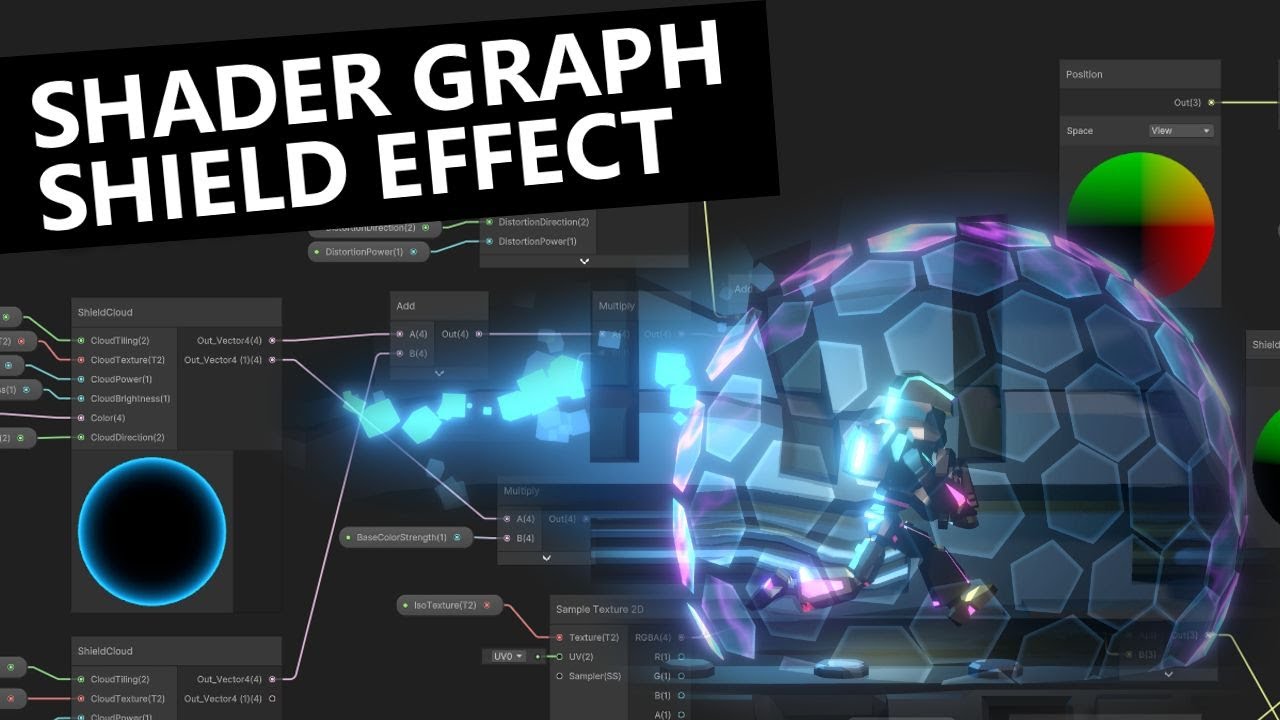 Эффект энергетического щита в Unity URP Shader Graph