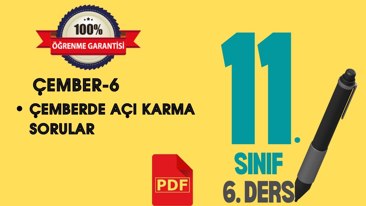 Çember-6 | 11.SINIF MATEMATİK | Çemberde Açı Karma  Soru Çözümü | SONUÇ YAYINLARI