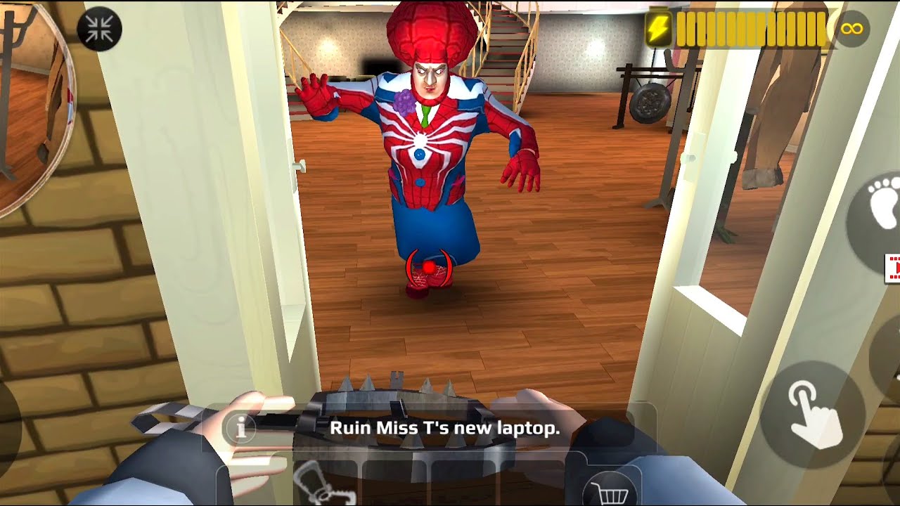 Scary Teacher 3D - Playing Against Miss T Spiderman Costume funny video