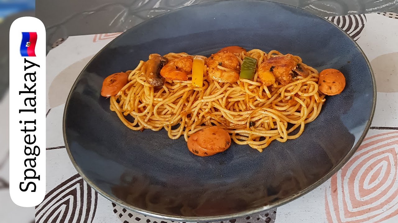 5) Spageti ayisyen fason fanm Okap // spaghetti à l'haïtienne pour petit-déjeuner ou dîner