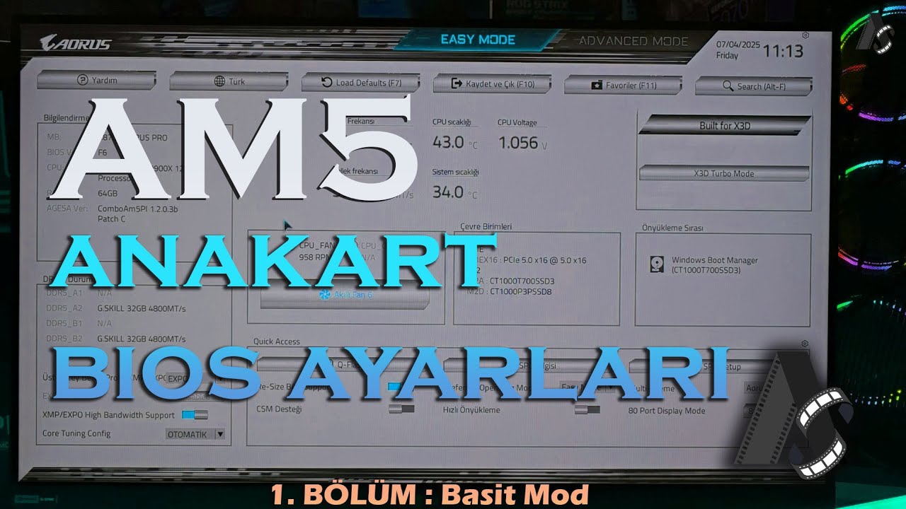 Gigabyte Anakart EASY Mode Bios Ayarları (AMD Sistem)