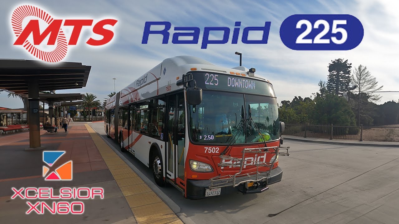 San Diego MTS New Flyer XN60 7502 Bus Ride