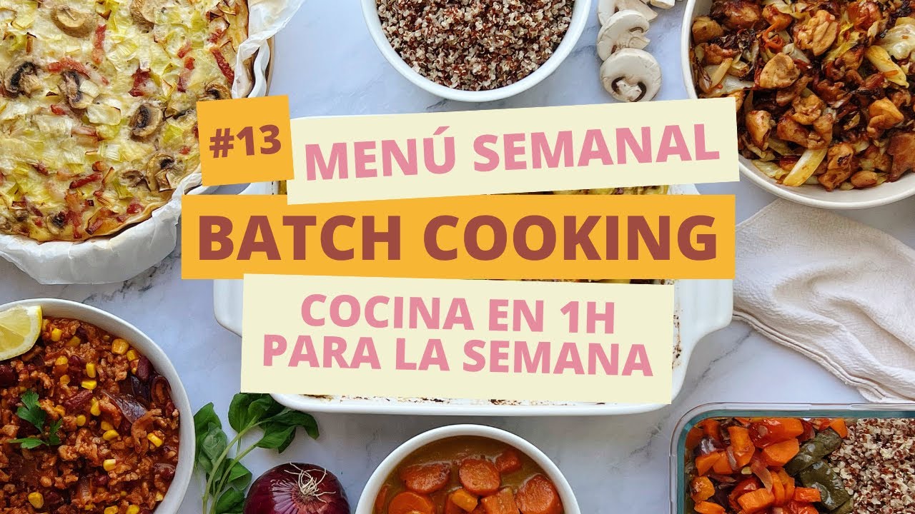 BATCH COOKING EN ESPAÑOL 🍲 Cocina en 1h para la semana 👩🏻‍🍳 MENÚ SEMANAL 1/2 ABRIL