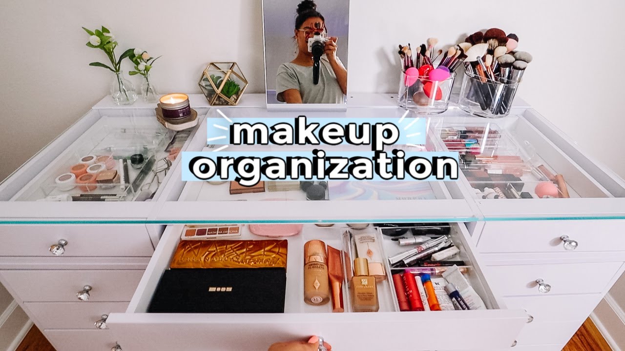 organizing my makeup vanity + how I shave my face at home!