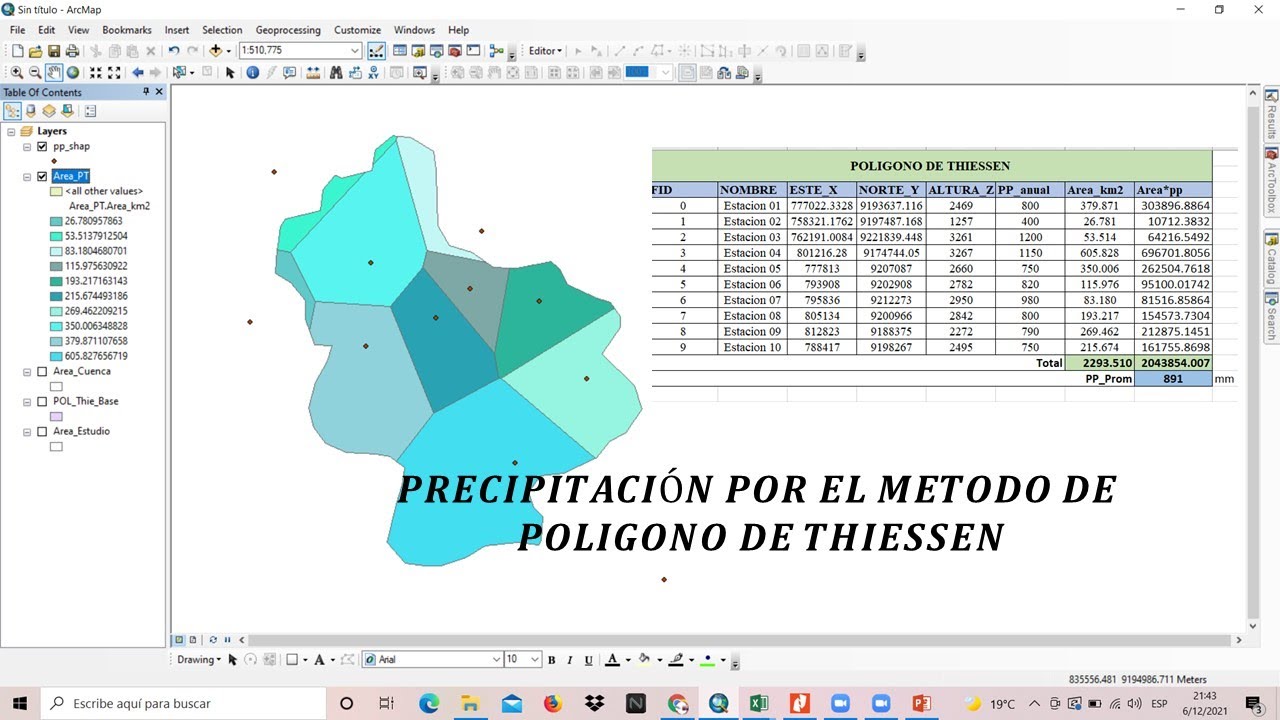 Cálculo de Precipitación Media: Polígono de Thiessen - ArcGIS