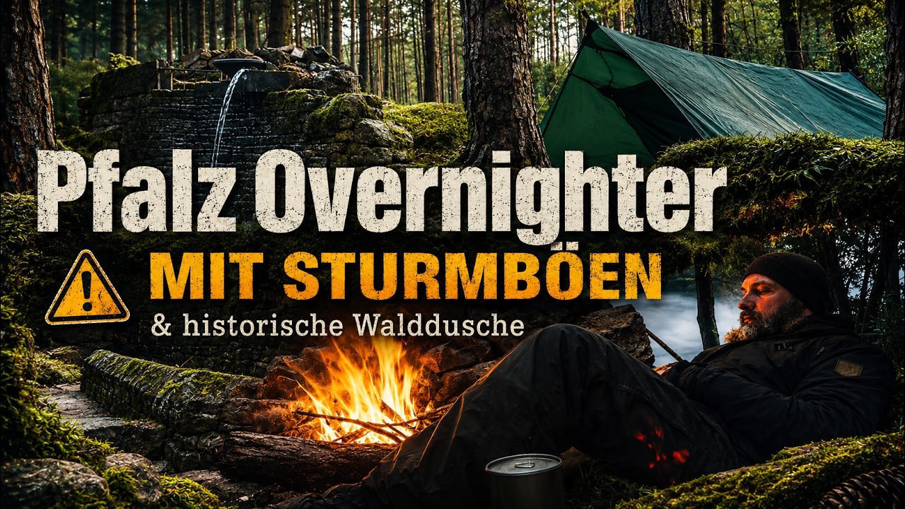 Sturmwarnung im Pfälzerwald | Allein auf dem Trekkingplatz Kalmit