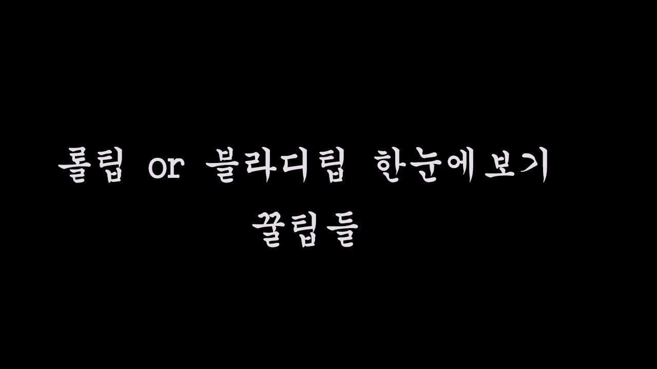롤팁 탑팁 블라디팁 제가 생각나는걸 정리해서 써놨습니당