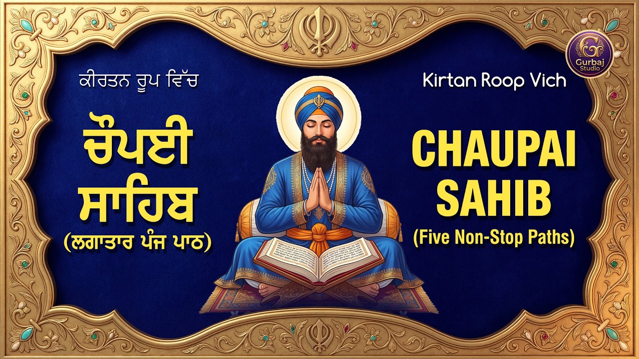Chaupai Sahib 5 Path | ਚੌਪਈ ਸਾਹਿਬ ੫ ਪਾਠ | Powerful Protection Path | Gurbaj Studio Original
