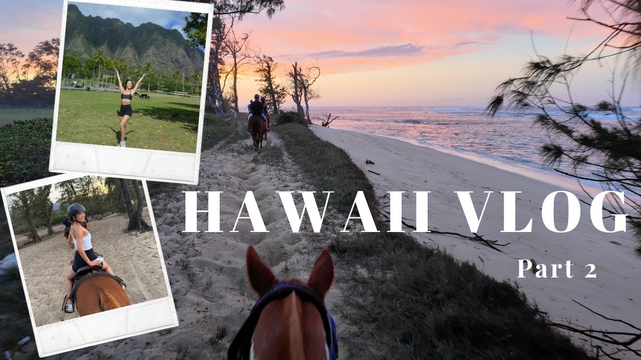 HAWAII Vlog Part 2【6泊7日で行く初めてのハワイ旅行🌺サンセット乗馬とダイヤモンドヘッドの絶景＋ハワイグルメ🌴】