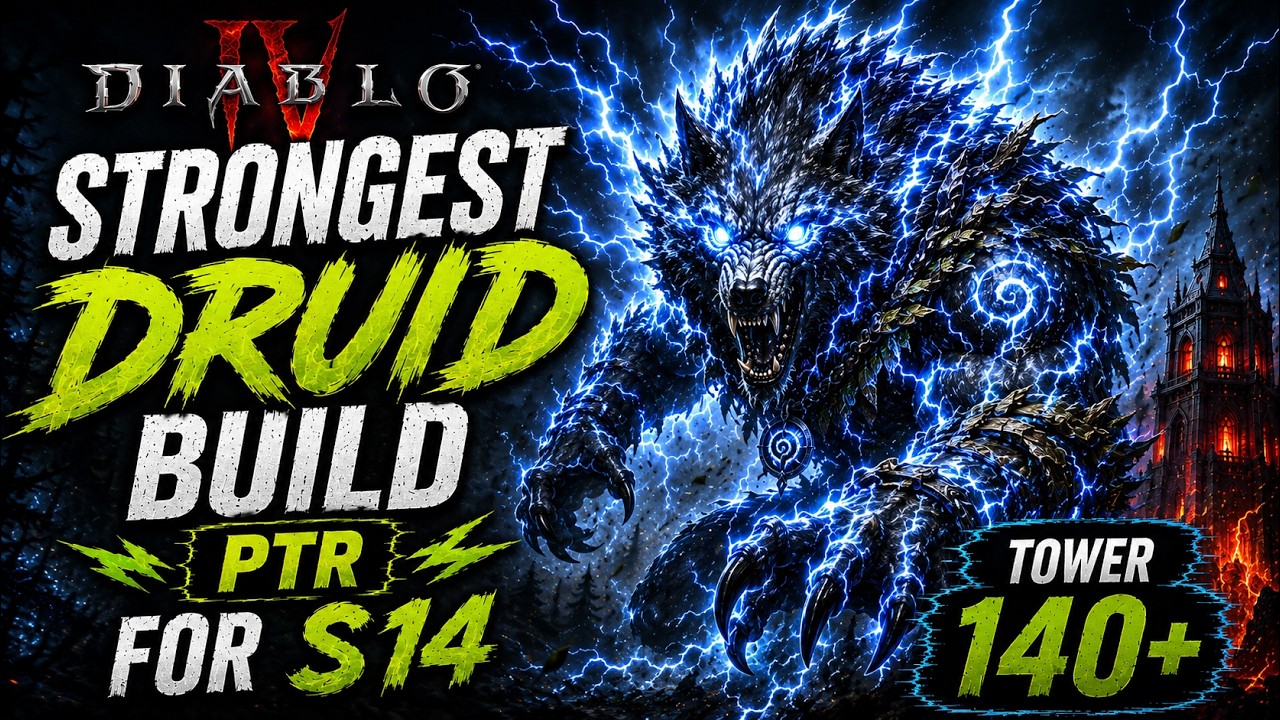 ⚡ SHRED STRONGEST DRUID BUILD in Season 14 PTR! Tower 140+