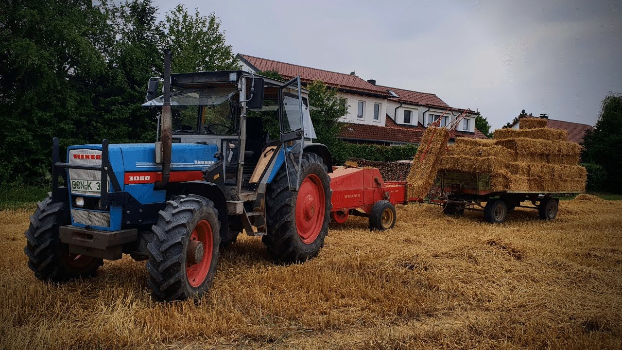 FarmVlog |  Eicher 3088 mit Welger AP45 am Stroh pressen... [4K]