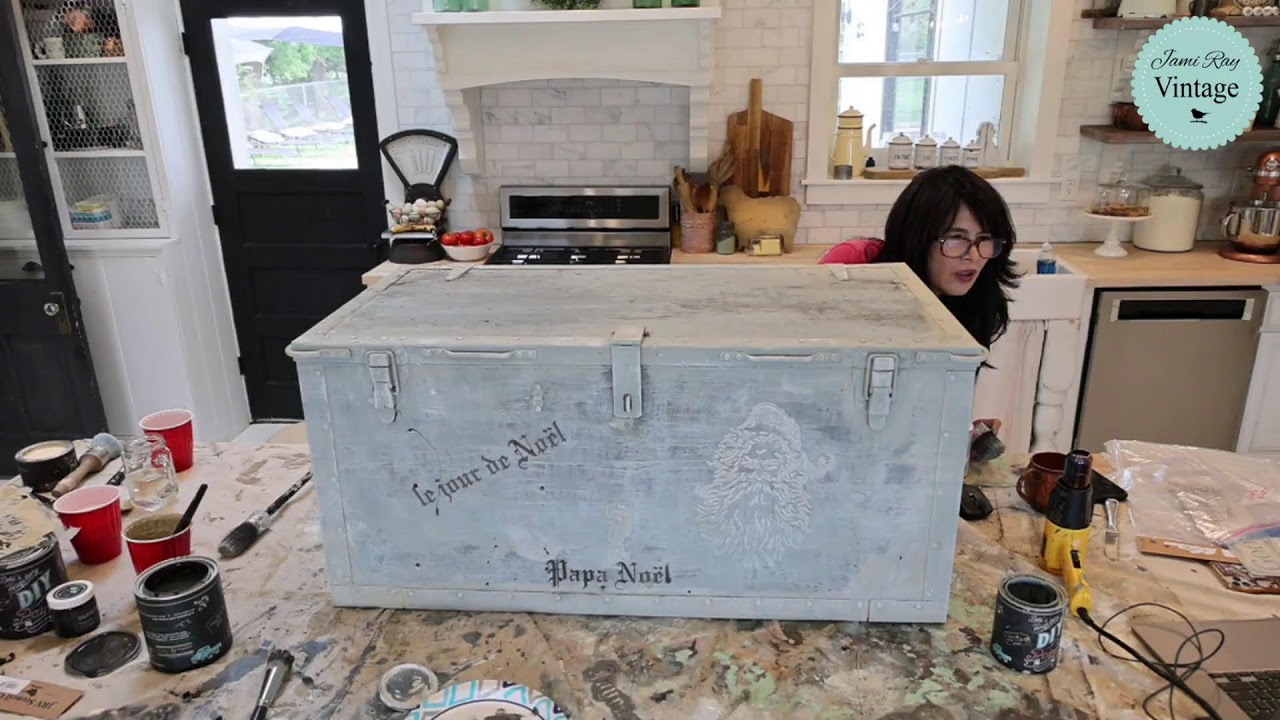 Steamer Trunk Makeover For Christmas Waste Not Wednesday