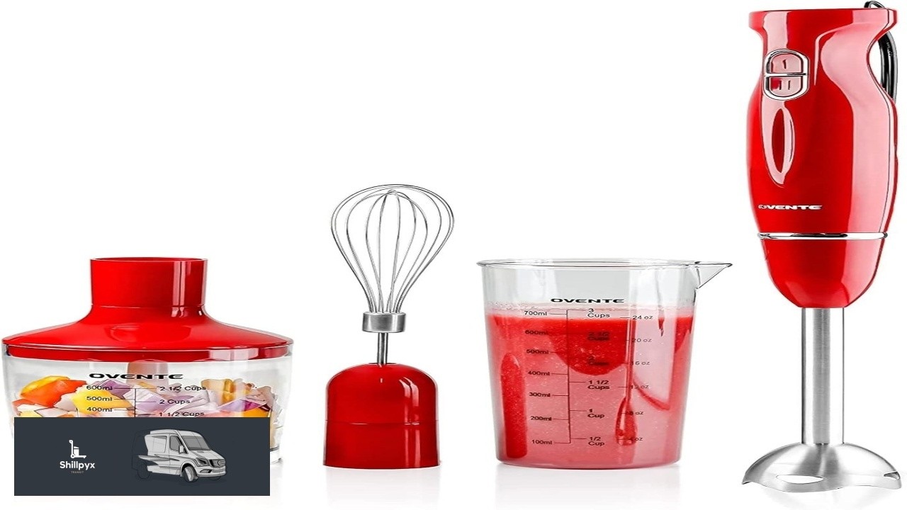 OVENTE Immersion Hand Blender Set 300W Corded Electric Handheld Stick Mixer 2