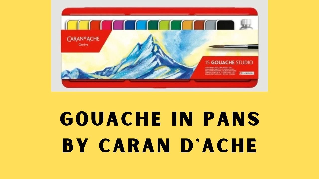Amazing Gouache in pans by Caran d'Ache, 15 colors: review and demo sketch.