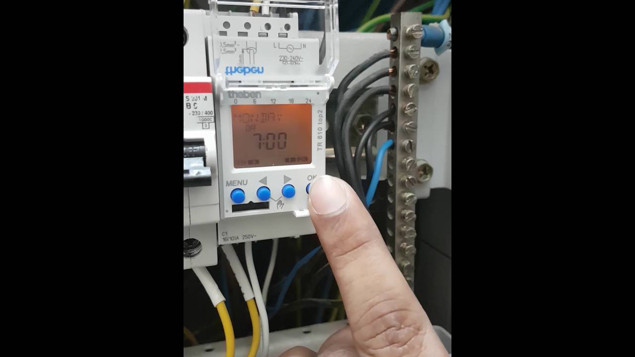 Digital timer timing set up.
