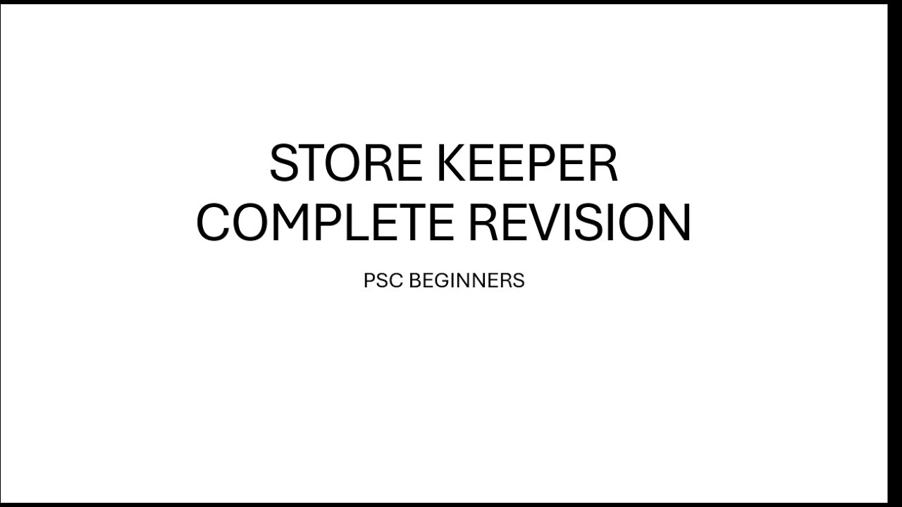 STORE KEEPER REVISION സ്റ്റോർ കീപ്പർ  @KERALAPSCBEGINNERS ​