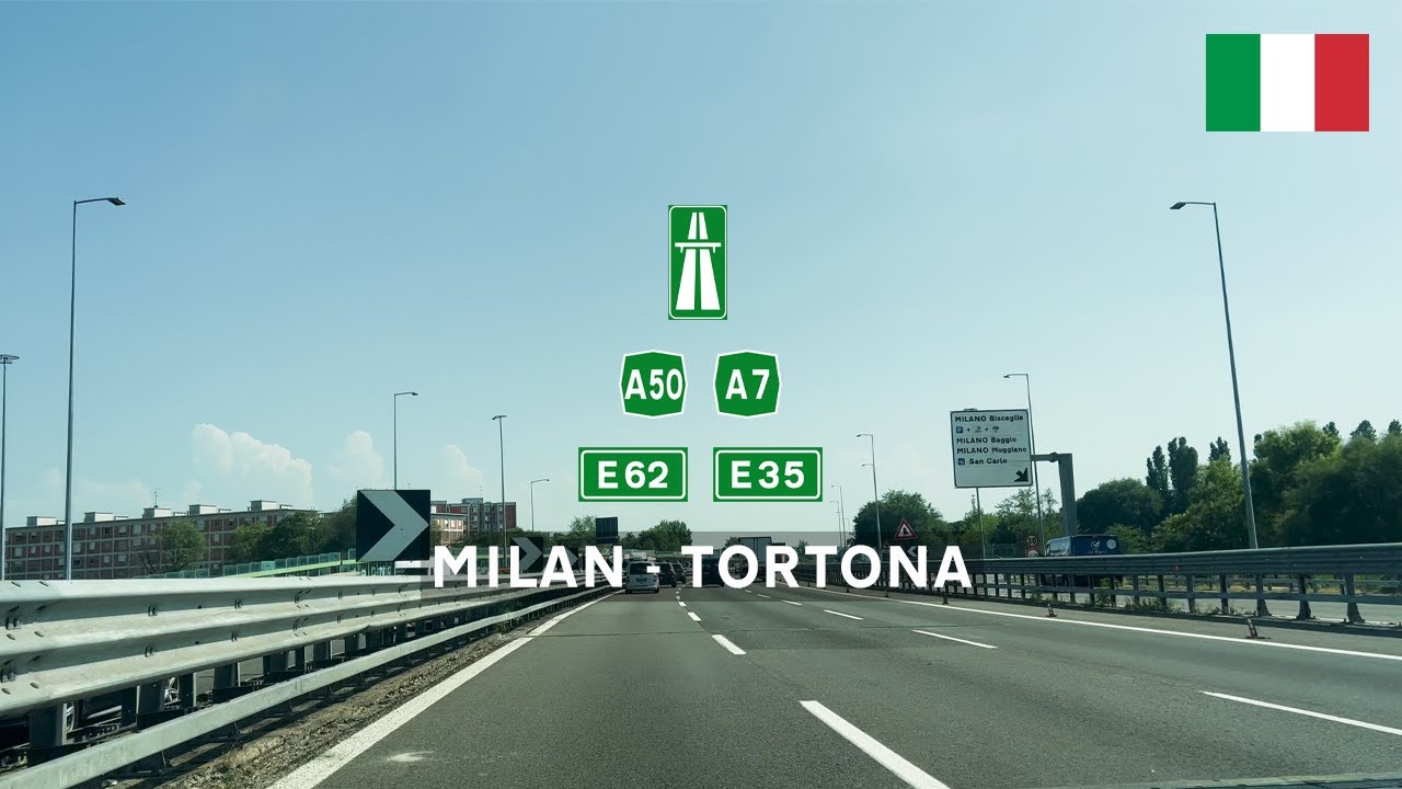 [4KHDR] Driving in Italy: Autostrada A50 E35 & A7 E62 from Milan to Tortona