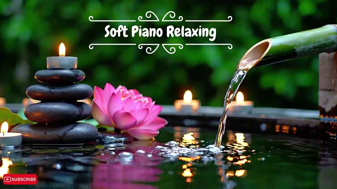 Soft Piano Relaxing Music 🎹 Waterfall Sounds for Deep Sleep, Study & Meditation