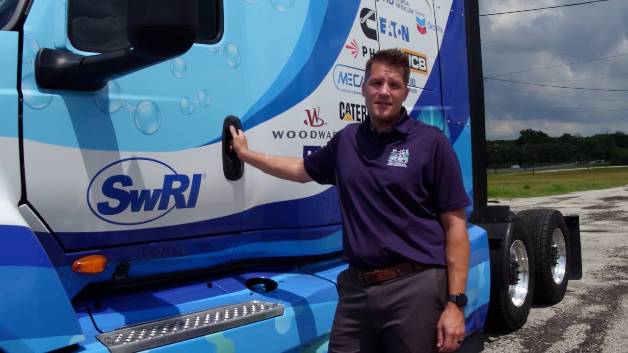 Test driving the H2-ICE demo truck