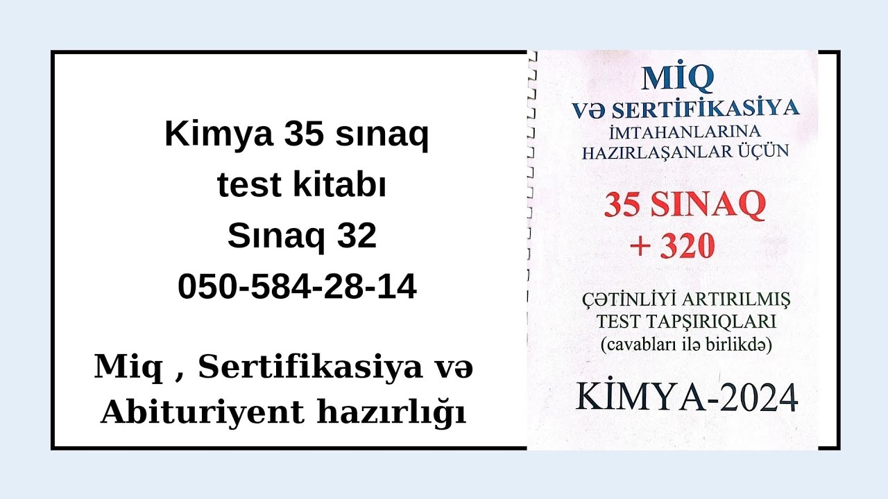 Sınaq 32.  35 sınaq test kitabı 050-584-28-14