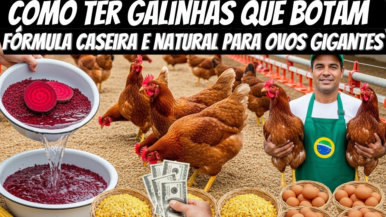 Como criar 20 galinhas poedeiras produtivas com esta fórmula caseira e natural para ovos gigantes