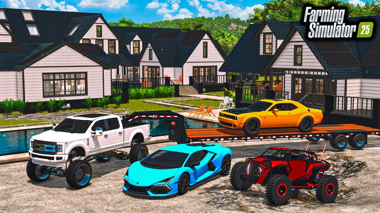 BUILDING $4,999,999 MEGA MANSION! (LIFTED TRUCKS + RZR) | FS25