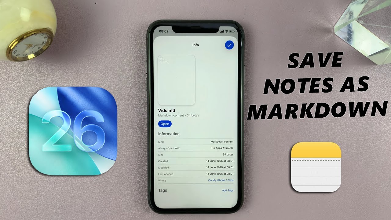 iOS 26: How To Export Apple Notes as Markdown