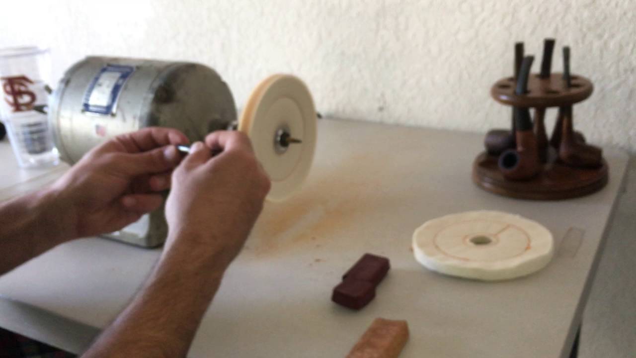 Baldor 353T Estate Pipe Restoration Series How To Clean Tobacco Pipe Buffing Stem - Part 5