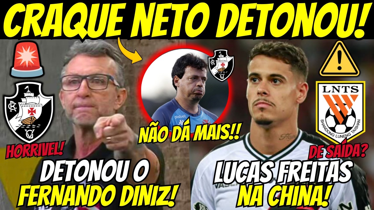 🤬CRAQUE NETO DETONOU O TRABALHO DE DINIZ NO VASCO! LUCAS FREITAS DE SAÍDA! COUTINHO ESTÁ DEVENDO?
