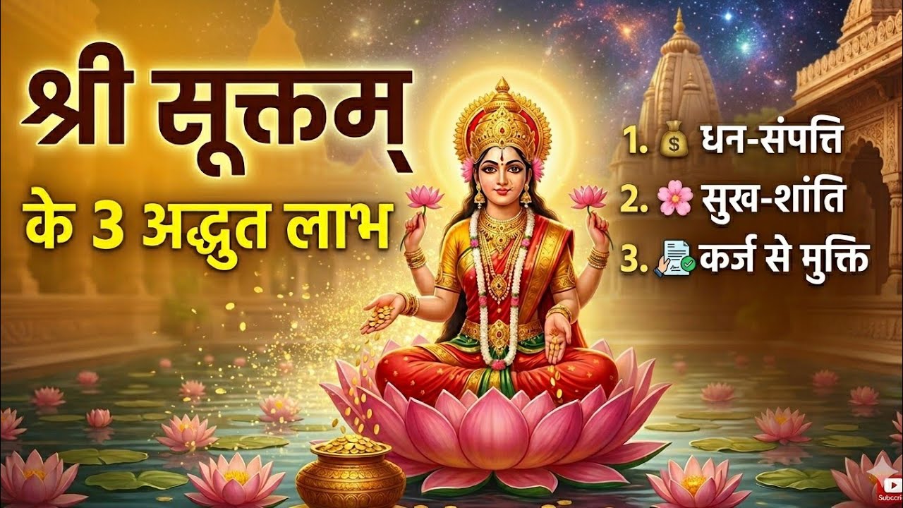 श्री सूक्तम् सम्पूर्ण पाठ |Sri Suktam Mantra | Bring Wealth, Peace & Positive Energy| Friday special