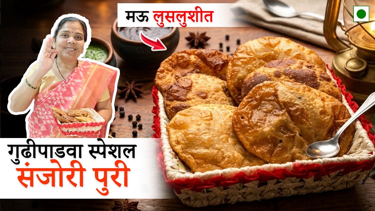 गुढीपाडवा स्पेशल: मऊ लुसलुशीत संजोरी पुरी | Traditional Sanjura Puri for Gudi Padwa. Puri In Marathi