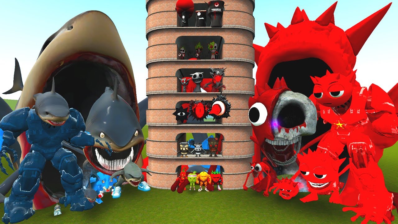 TALLGRASS LITTLE TO BIG ALL SPRUNKI RADDY VS ALL TRALALERO TRALALA PHASES 1 - 10 FAMILY in GMod !