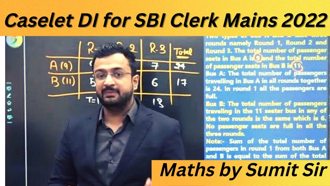 Caselet DI for SBI Clerk Mains 2022 | Maths by Sumit Sir