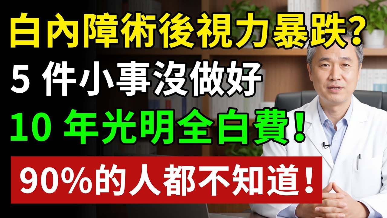 白內障手術後，視力為何又模糊？醫生警告：這5件事做錯，再貴的手術也白費！#健康知识#老年健康#健康飲食 #養老生活 #老年健康 #樂齡健康
