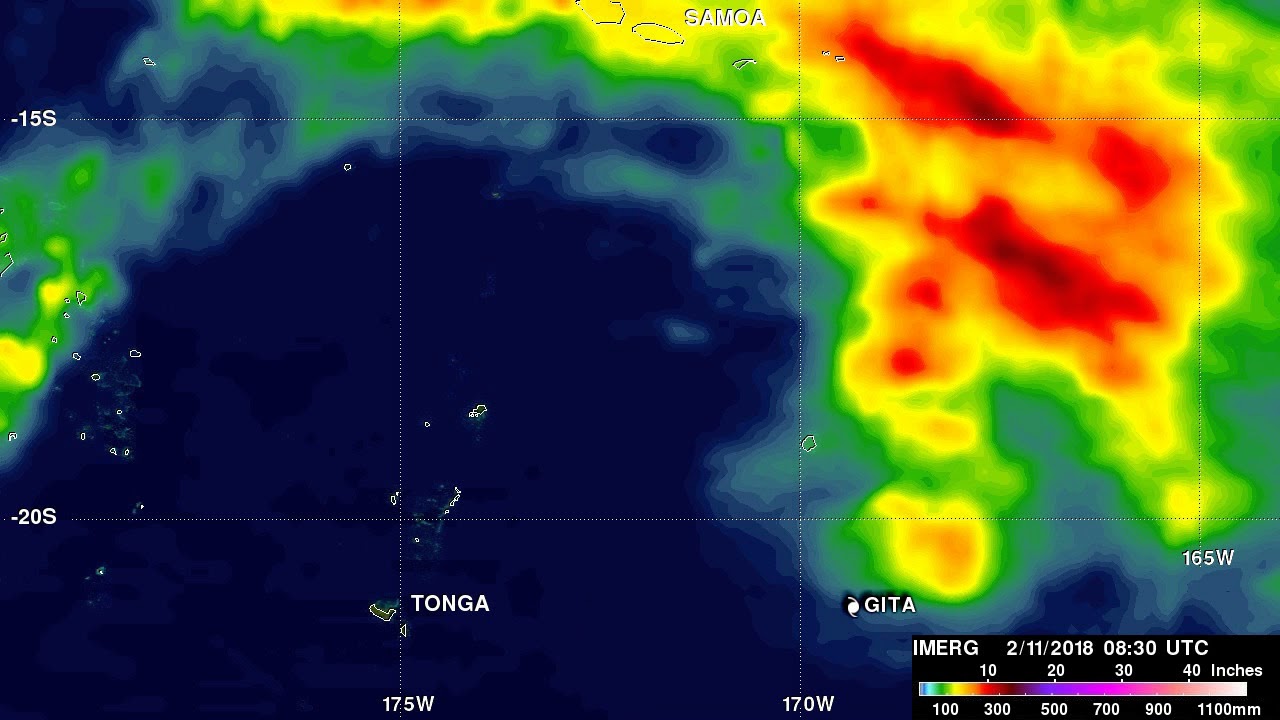 Rainfall Accumulations from Tropical Cyclone Gita