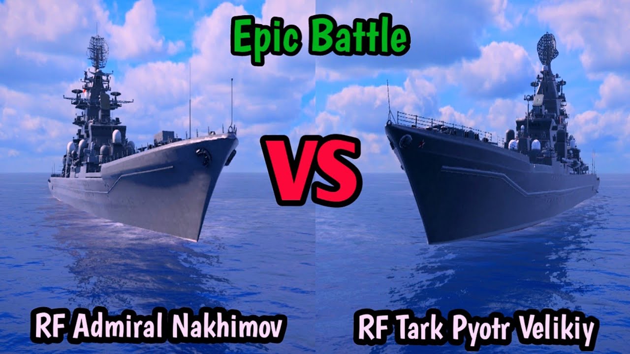 RF Admiral Nakhimov vs RF Tark Pyotr Velikiy | Modern Warships | Open map | by one