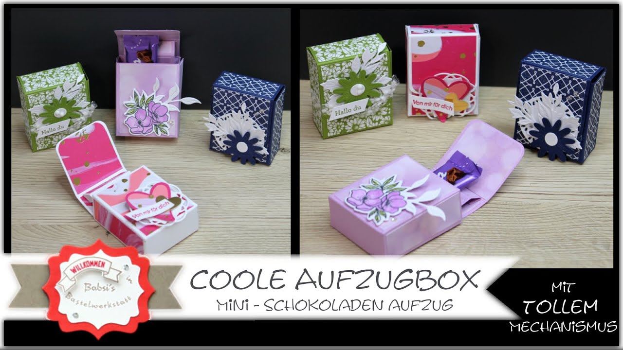 Aufzugbox basteln - Mini Schokoladenaufzug - süßes Goodie - Gastgeschenk -kleine Box - Stampin'Up!