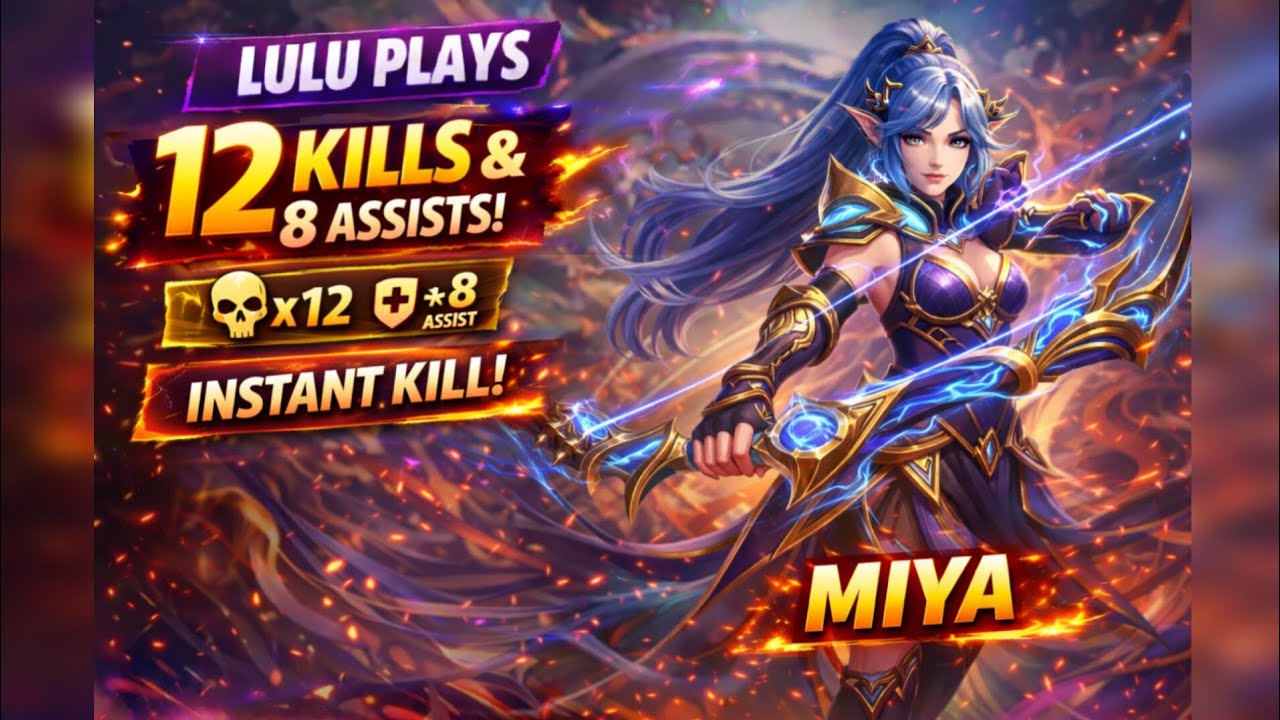 12 kills+8 assists!! Miya highest hero damage with 12 kills and 8 assists in a solo ranked match