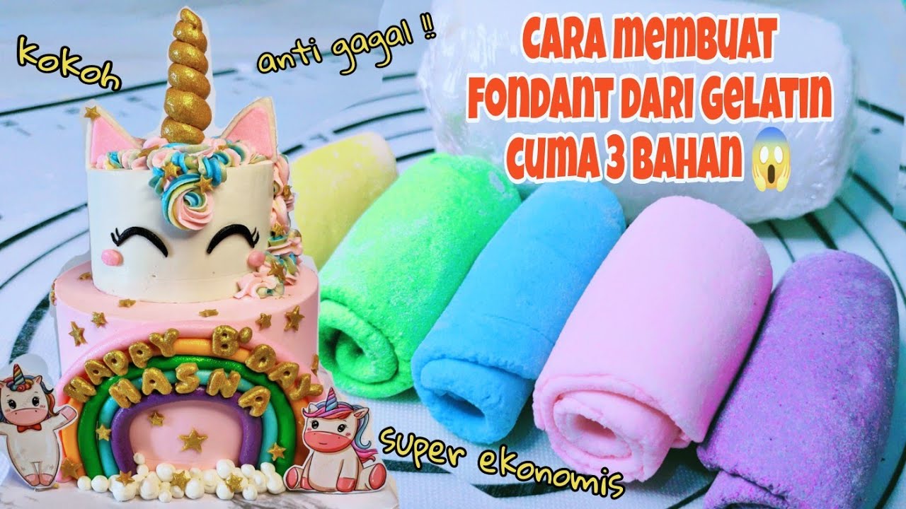 Fondant | Cara membuat fondant dengan gelatin | Cara membuat fondant 3 bahan