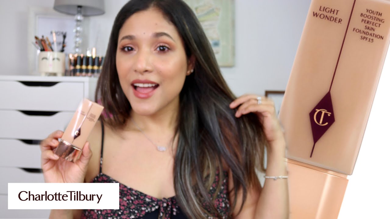 CHARLOTTE TILBURY LIGHT WONDER FOUNDATION WEAR TEST AND REVIEW !! SHADE MEDIUM 7
