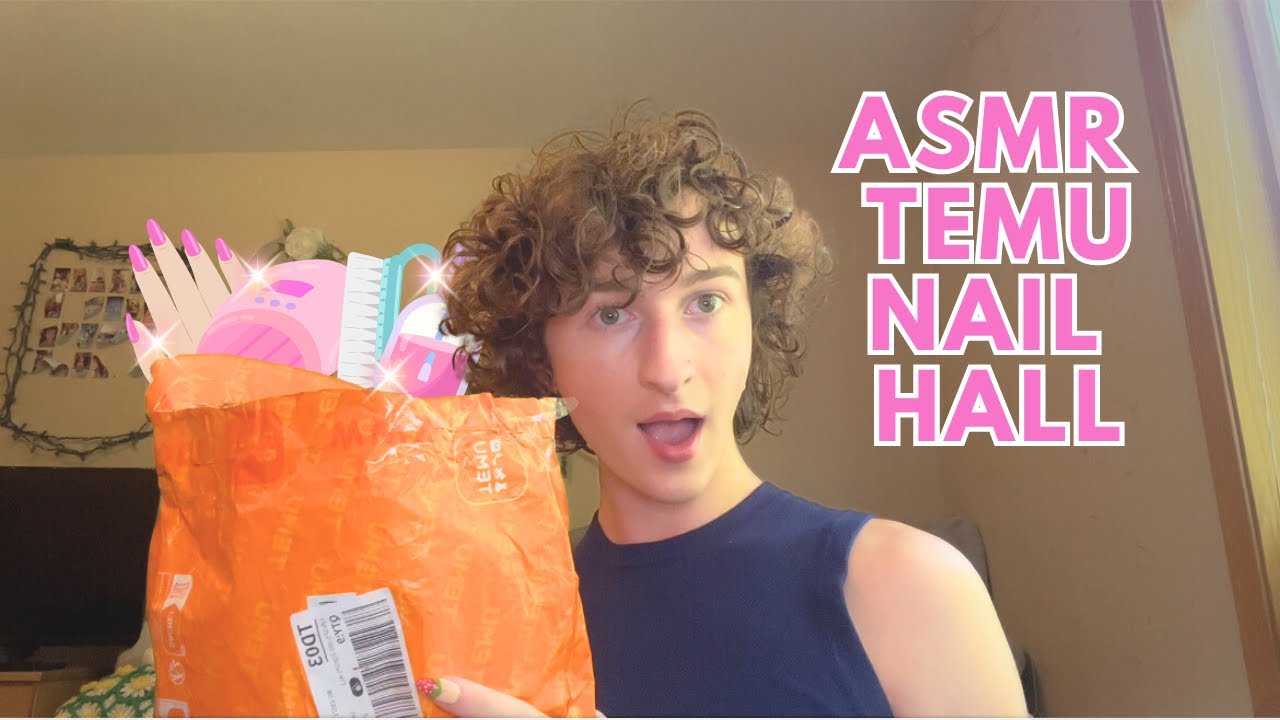 ASMR TEMU Nail Supplies Haul (Nail Glitter, Gold Foil, Nail Stand and MORE Tingly Sounds)