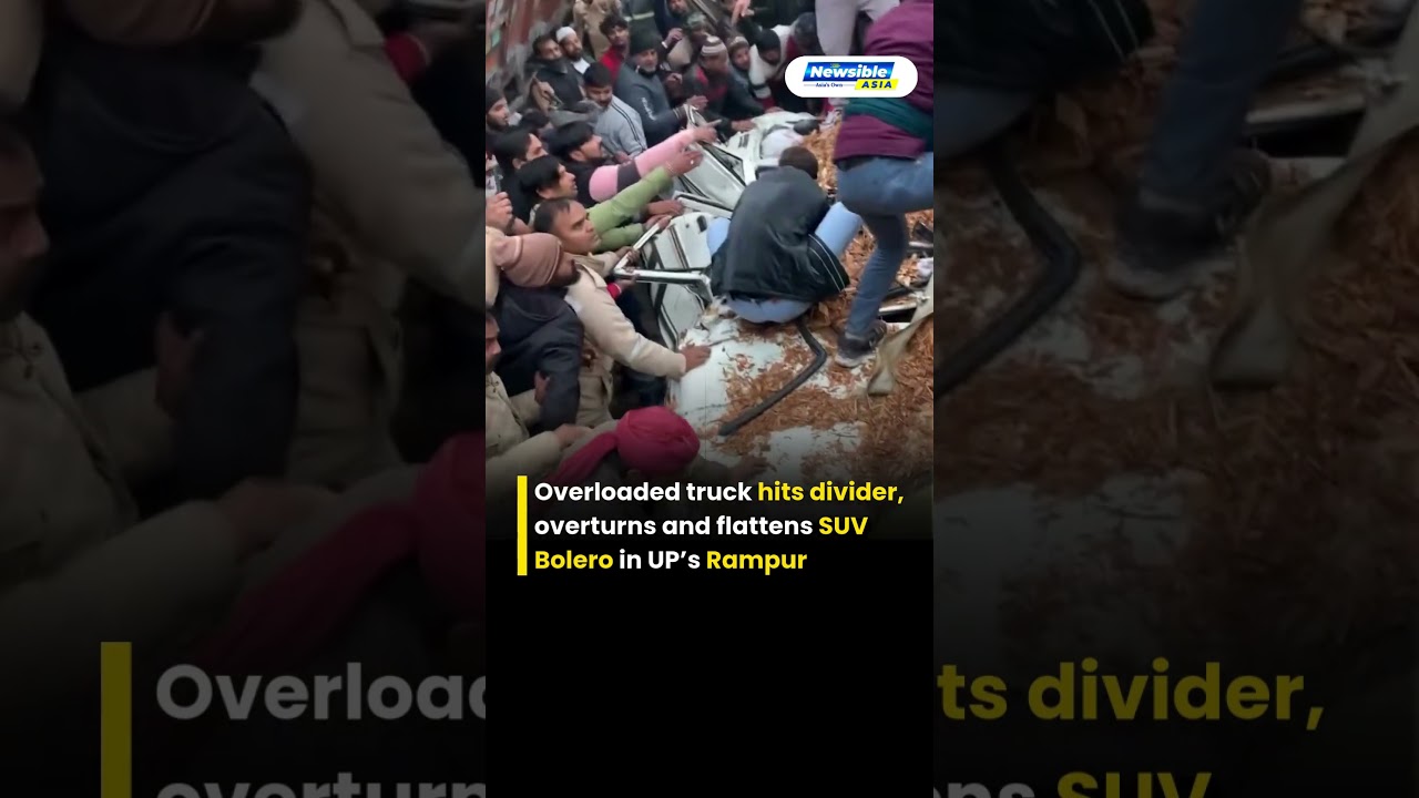 Overloaded Truck Overturns & Crushes SUV on Rampur-Nainital Highway — Driver Dies